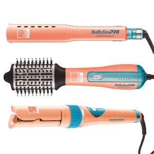 Combo Linea Peach Glow BabylissPRO Plancha + Rizador Miracurl + Cepillo