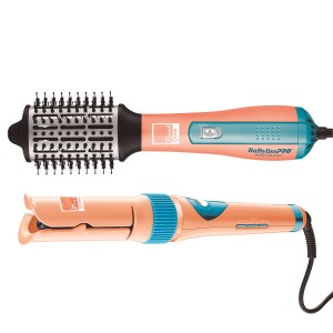 Combo Cepillo Hot Brush + Rizador Miracurl Peach Glow BabylissPRO
