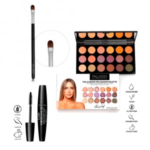 Kit Paleta de Maquillaje + Pincel + Máscara de Pestañas Palladio