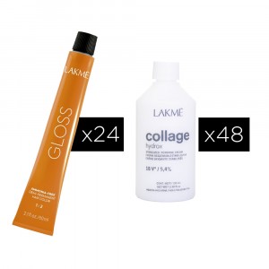 Combo 24 Tintura Sín Amoníaco Demi Permanente Gloss + Oxidante Lakmé