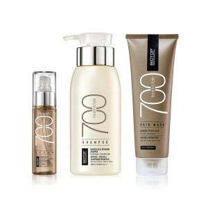 Kit Reparación Profunda Shampoo 250ml + Mascarilla 250ml + Serum 65ml Línea 700 Biotop Profesional